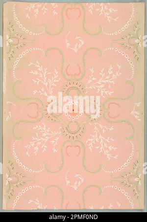 Papier de plafond (États-Unis) ; fabriqué par W. Campbell & Co. ; Imprimé à la machine ; 50 x 71 cm (19 11/16 x 27 15/16 po.) Banque D'Images