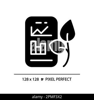 Icône en glyphe noir Smart Soil Monitoring Illustration de Vecteur