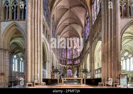 France, Aube, Troyes, Cathédrale Saint-Pierre-et-Saint-Paul de Troyes, le coeur et la nef Banque D'Images