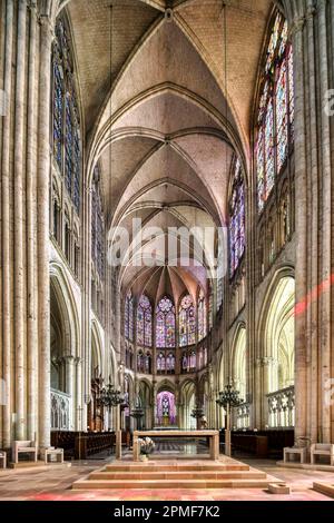 France, Aube, Troyes, Cathédrale Saint-Pierre-et-Saint-Paul de Troyes, le coeur et la nef Banque D'Images