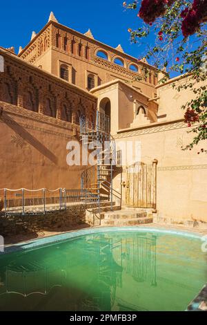 Maroc, province de Zagora, n'Kob (ou Nkob), village de 45 kasbahs, Kasbah Hotel ait Omar Banque D'Images