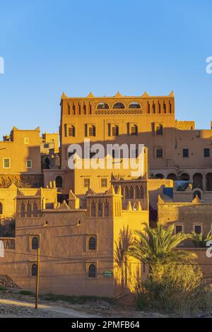 Maroc, province de Zagora, n'Kob (ou Nkob), village de 45 kasbahs, Kasbah Hotel ait Omar Banque D'Images