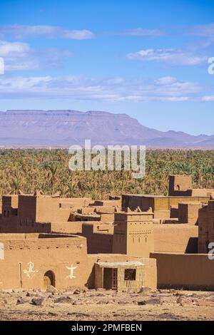 Maroc, Zagora, Ksar Tissergate, village fortifié, l'un des plus conservés de ksours dans le sud du Maroc Banque D'Images