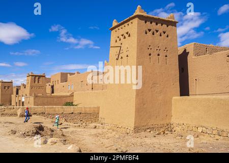 Maroc, Zagora, Ksar Tissergate, village fortifié, l'un des plus conservés de ksours dans le sud du Maroc Banque D'Images