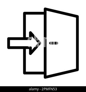 Icône de ligne épaisse vectorielle de porte de sortie pour usage personnel et commercial. Banque D'Images