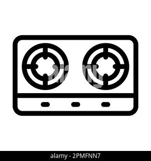 Icône de cuisinière Vector Thick Line pour usage personnel et commercial. Banque D'Images