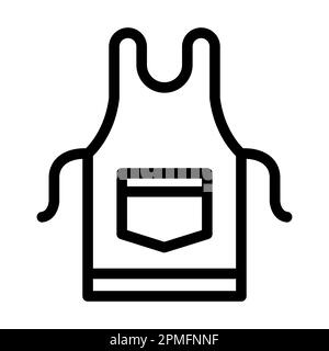 Icône de ligne épaisse Vector de tablier pour usage personnel et commercial. Banque D'Images