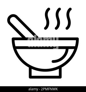 Icône de ligne épaisse pour le vecteur de soupe pour usage personnel et commercial. Banque D'Images