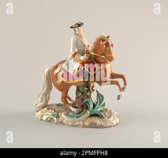 Figure d'un officier sur la figure d'équitation; fabriqué par Meissen Porcelain Manufactory (Allemagne); porcelaine, émail vitreux, or Banque D'Images