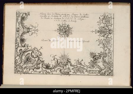 Impression liée, page de titre; conçu par François de Cuvilliés The Elder (Belgique, Allemagne active, 1695 - 1768); Imprimeur: Carl Albert von Lespilliez (allemand, 1723 - 1796); Allemagne; gravure et gravure sur papier; 18,2 × 27 cm (7 3/16 × 10 5/8 po.) Banque D'Images