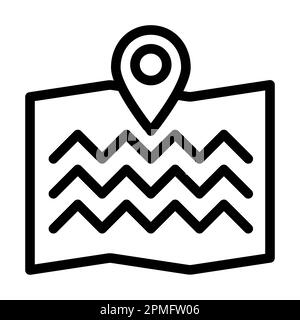 Icône Map Vector Thick Line pour une utilisation personnelle et commerciale. Banque D'Images