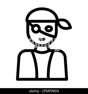 Icône Buccaneer Vector Thick Line pour une utilisation personnelle et commerciale. Banque D'Images