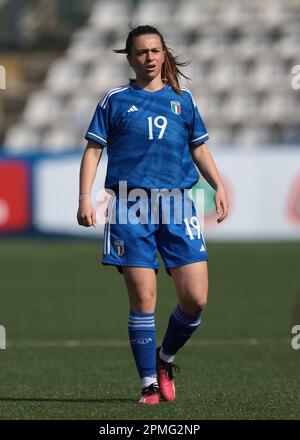 Vercelli, Italie, 11th avril 2023. Giorgia Berveglieri d'Italie lors du championnat UEFA U19 au Stadio Silvio Piola, Vercelli. Le crédit photo devrait se lire: Jonathan Moscrop / Sportimage Banque D'Images