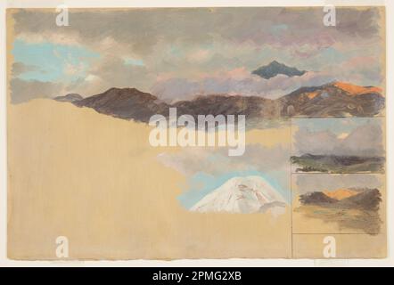 Dessin, études du mont Chimborazo, Équateur; église Frederic Edwin (américaine, 1826–1900); Équateur; peinture à l'huile et au pinceau, graphite, sur film stratifié fin; 29,5 × 44,6 cm (11 5/8 × 17 9/16 po) Banque D'Images