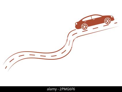 Voiture sur la route icône Vector Illustration de Vecteur