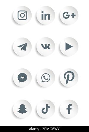 Illustration vectorielle de l'icône du bouton des réseaux sociaux modernes. Boutons Web et Mobile Illustration de Vecteur