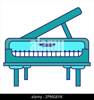 Icône Piano Flat Design Vector Illustration de Vecteur