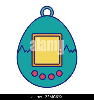 Tamagotchi Icon Flat Design Vector Illustration de Vecteur