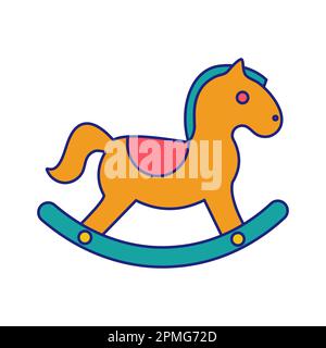 Jouet Horse Icon Flat Design Vector Illustration de Vecteur