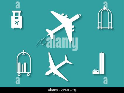 Icônes de voyage dans une illustration vectorielle de style plat Illustration de Vecteur