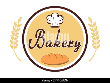 Logo de boulangerie. Race, chapeau, épices de blé. logo du cercle de boulangerie Illustration de Vecteur