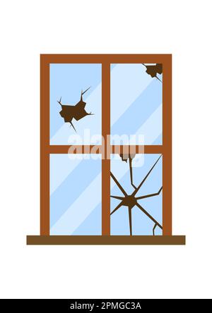 Conception plate à vecteur clipart à fenêtre brisée Illustration de Vecteur