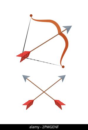 Arche de flèche clipart de style plat isolée sur fond blanc Illustration de Vecteur