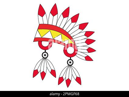 Chapeau indien clipart. Illustration vectorielle d'un chapeau indien isolé sur fond blanc Illustration de Vecteur