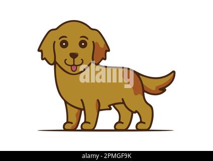 Motif vectoriel plat pour chien sur fond blanc Illustration de Vecteur