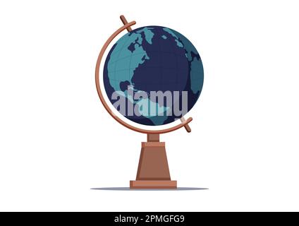 Globe terrestre Clipart Vector Flat Design isolé sur fond blanc Illustration de Vecteur