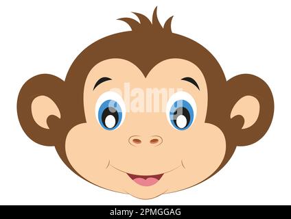 Icône du joli visage de singe. Animaux. Vecteur du visage de singe mignon Illustration de Vecteur