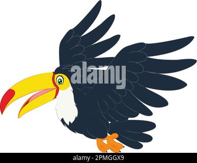 Dessin animé d'oiseau Hornbill Illustration de Vecteur