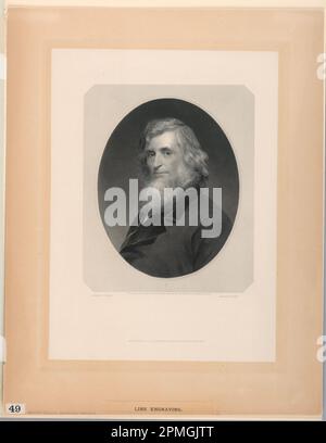 Imprimé, Portrait d'Asher B. Durand; Sitter: Asher Brown Durand (1796 – 1886); Etats-Unis; gravure sur papier de chine, déposée; plaque: 33 × 24 cm (13 po. × 9 7/16 po) Papier : 43 × 33,5 cm (16 15/16 × 13 3/16 po) Banque D'Images