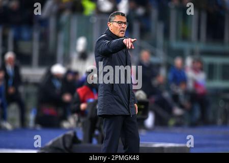 Marco Landucci entraîneur adjoint de Juventus FC gestes pendant la série Un match entre SS Lazio et Juventus FC au Stadio Olimpico, Rome, Italie sur AP Banque D'Images