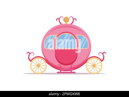 Princess Carriage Vector Clipart sur fond blanc Illustration de Vecteur