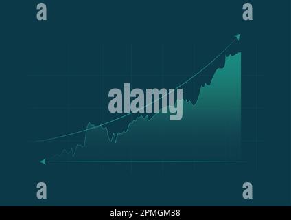 Le graphique linéaire avec flèche ascendante indique le bénéfice de croissance de l'entreprise Illustration de Vecteur