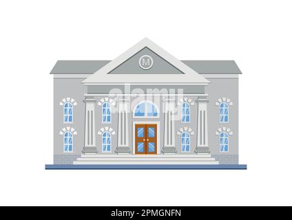 Bâtiment du musée Clipart Vector Flat Design isolé sur fond blanc Illustration de Vecteur