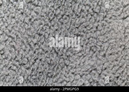 Tissu gris, tissu éponge, vue rapprochée extrême Banque D'Images