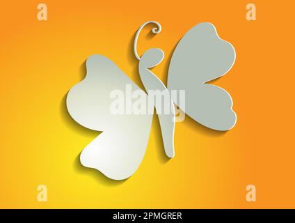 Papier papillon vif sur conception vectorielle de style plat Illustration de Vecteur