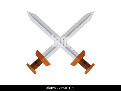 Deux épées médiévales isolées sur fond blanc. Illustration vectorielle Illustration de Vecteur
