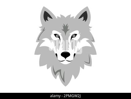 Wolf Head Icon logo Flat Design Vector Illustration de Vecteur