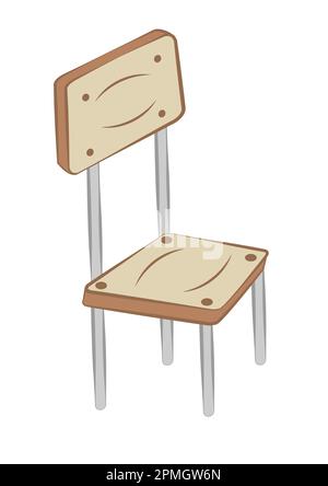 Illustration vectorielle d'une chaise d'école isolée sur fond blanc Illustration de Vecteur