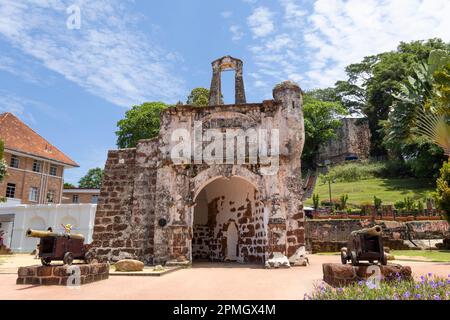 Une forteresse de famosa Malacca. La partie restante de l'ancienne forteresse de melaka, Malaisie Banque D'Images