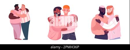 l'illustration vectorielle horizontale des personnes homosexuelles s'isole sur fond blanc Illustration de Vecteur