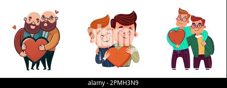 l'illustration vectorielle horizontale des personnes homosexuelles s'isole sur fond blanc Illustration de Vecteur