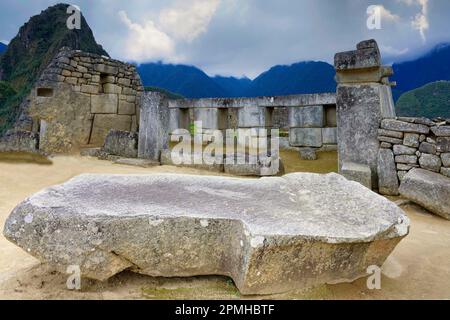 Machu Picchu, site classé au patrimoine mondial de l'UNESCO, ville en ruines des Incas, Cordillère des Andes, province d'Urubamba, Cusco, Pérou, Amérique du Sud Banque D'Images