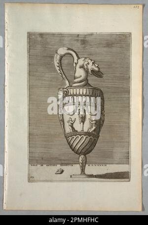 Imprimé, vase (planche 12 de la série a); conçu par Enea Vico (italien, 1523–1567); Italie; encre noire sur papier Banque D'Images