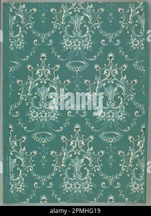 Papier pour flanc, Frieze et plafond (États-Unis) ; fabriqué par Frederick Beck & Co. ; Imprimé à la machine ; 67 x 50 cm (26 3/8 x 19 11/16 po.) Banque D'Images