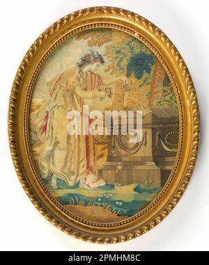 Image brodée, la renommée orne le tombeau de Shakespeare; d'après Angelika Kaufmann (Suisse, 1741 - 1807); Angleterre; broderie de soie sur une fondation en soie, quelques détails peints; cadre H x L : 33 x 25,4 cm (13 x 10 po) Banque D'Images