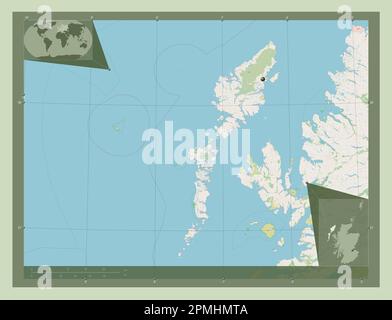 Na h-Eileanan Siar, région d'Écosse - Grande-Bretagne. Ouvrez la carte des rues. Cartes d'emplacement auxiliaire d'angle Banque D'Images